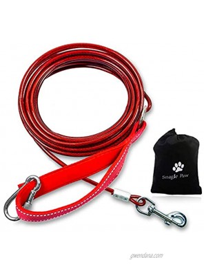 Heavy Duty Long Dog Leash for Training Long Dog Chain Outside Tie Out Cable,10 20 30 50 FT Dog Lead for Dog Running Outdoor,Long Check Cord Slip Lead for Dog Training,Backyard or Camping