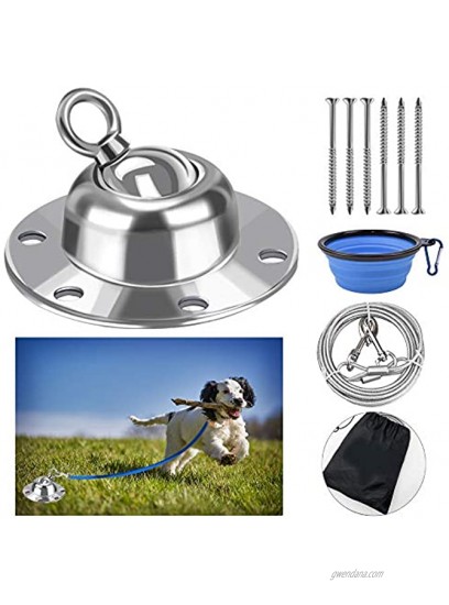 Highland Farms Select 360° Swivel Dog Tie Out Stake Dog Anchor with 20ft Tie-Out Cable Heavy Duty Rust Proof Dog Yard Stake Holds 1000Lbs of Pull Force for Yard Camping Outdoor