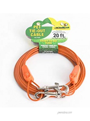 IntelliLeash Tie-Out Cables for Dogs up to 10 35 90 125 250 Pounds. Lengths from 12-100 Feet. 35 lbs 20 ft