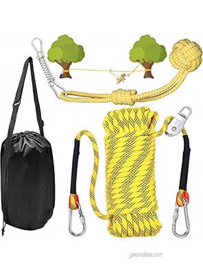 MelkTemn 60ft Dog Tie Out Cable for Camping,Portable Overhead Trolley System and Dog Rope Toys with Telescopic Spring & Bag Kit for Dogs up to 200lbs,Dog Lead Line for Yard Camping Outdoor Park