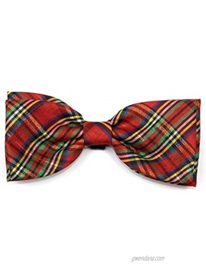 The Worthy Dog Red Lurex Plaid Pattern Comfortable Casual Bow Tie Cute Dog Accessories Fit Small Medium and Large Dogs Red Color