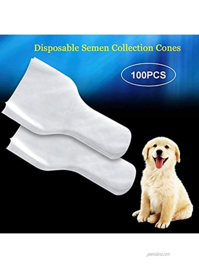 Together-life 100Pcs Canine Semen Collection Cones Disposable Canine Artificial Insemination Cones Dog Semen Collection Bag