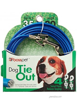 Warren Pet Products 20ft Tie-Out Cable for Medium to Large Dogs