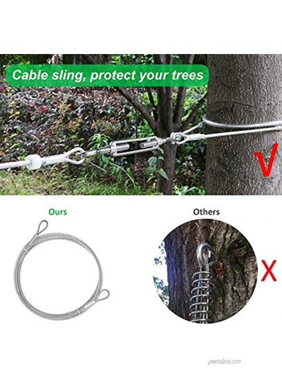 XiaZ Dog Tie Out Cable 50ft Dog Trolley Runner Cable for Dogs up to 200lbs，Heavy Duty Dog Lead for Yard Camping Outdoor with 10ft Pulley Runner Line with Spring