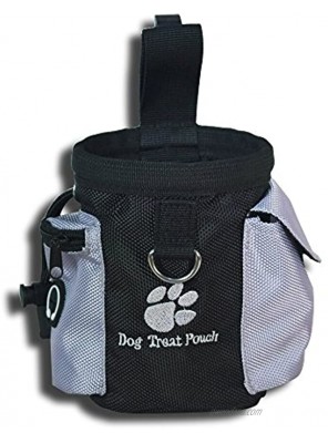 eBasics Puppy Dog Treat Pouch for Training Dog Reward Pouch Snack Bag Bait Bag Dog Treat Carrier Holder Waist Clip Drawstring Closure Fit Small Medium Hands No Strap