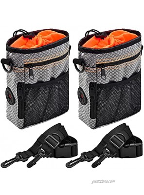 Frienda 2 Pieces Dog Treat Training Pouch Dog Treat Pouch Pet Training Bag Dog Treat Training Pouch for Small to Large Dogs Reward Pouch Adjustable Waist Belt 4 Ways to Carry