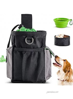 Icefei Dog Treat Pouch,Dog Treat Bag Treat Pouch Training Dog Walking Bag Portable Dog Training Pouch with Clip Poop Bag Dispenser Easily for Puppy Class Travel,Walking Hiking