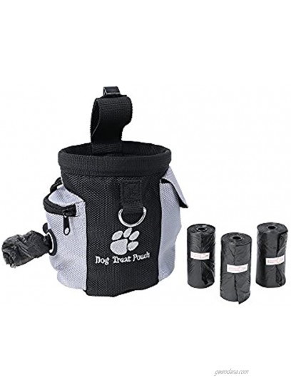 KYD Dog Treat Pouch Waist Bag for Carry Pet Toys Snacks Poop Bags Dog Training Bag Dog Treat Pouch Storage for Treats with 3 Rolls Dog Poo Bags Hands Free Training Bag