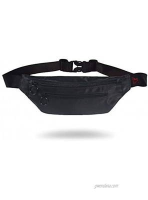 PLAYKING Fanny Pack Waist Bag For Men Women Soft Polyester Lightweight With Phone Hole And Adjustable Strap For Outdoor Running Traveling 15 Color Black