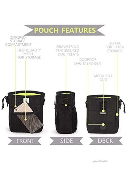 TOTTPED Dog Snack Training Bag-Easy to Carry Pet Ffood-Built-in Toilet Bag Holder-3 Ways to Wear 48Belt Metal Clip Shoulder Strap
