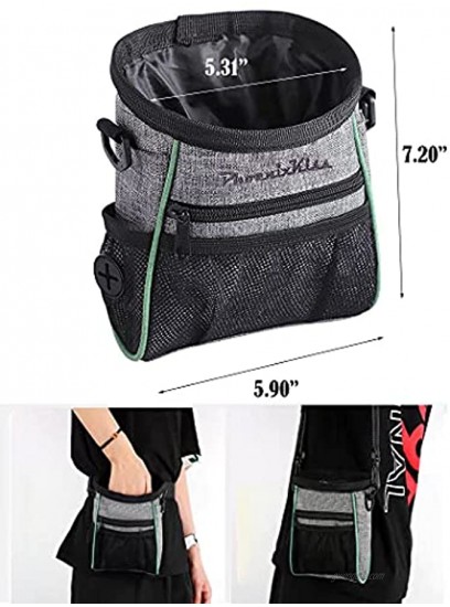 URIKAS Dog Treat Pouch & Dog Training Pouch Bag with Waist Shoulder Strap for Training Small to Large Dogs 3 Ways to Wear Poop Bag Dispenser Treat Training Bag for Treats Kibbles Pet Toys