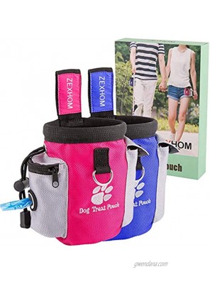 ZEXHOM Dog Treat Pouch 2PCS Dog Training Bag with Belt Clip Drawstring Design Training Pouch with Dog Bag Dispenser Perfect Food Snack Storage Holder