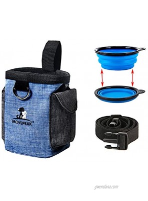ZffXH Dog Treat Pouch Bag with Collapsible Bowl Waist Shoulder Strap andPoop Bag Dispenser