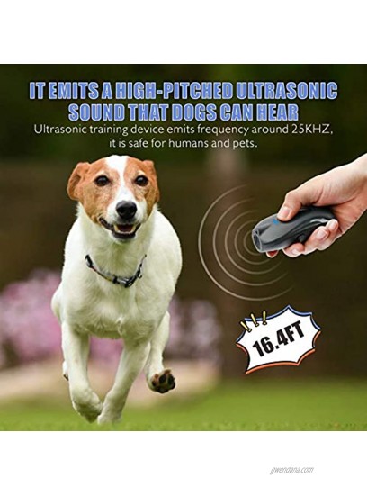 Anti Barking Device Rechargeable Ultrasonic Bark Control Device- Dog Braking Control Deterrent 2 in 1 Handheld Dog Training Device Repeller Stop Barking Device with LED Indicator and Wrist Lanyard…