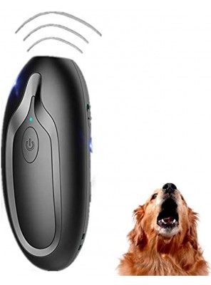 Deolaco Anti Barking Device，2-in-1 Dog Training and Bark Control Device，Rechargeable Ultrasonic Dog Barking Deterrent，Control Range of 16 Ft