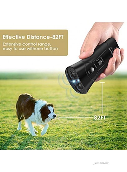 Zomma Anti Barking Device Ultrasonic Dog Bark Deterrent Dog Barking Deterrent Devices Handheld Dog Training Device with LED Indicator Wrist Strap for Indoor Outdoor Black,1 Count Pack of 1