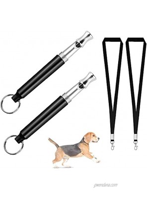 03 2 Pack Professional Dog Training Whistles,Silent Whistle with Premium Quality Lanyard and Adjustable Pitch Ultrasonic Dog Flute No More Barking and Run About for Pets