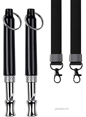 Audoloku 2 Pack Ultrasonic Dog Whistle Dog Training Silent Ultrasound Whistles to Stop Puppy Barking with Adjustable Pitch Control Pet Dog Barking Deterrent Devices with Strap Lanyard