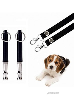 BMHNOONE Dog Whistle to Stop Barking Adjustable Pitch Ultrasonic Training Tool Silent Bark Control for Dogs- Pack of 2 PCS Whistles with 2 Free Lanyard Strap