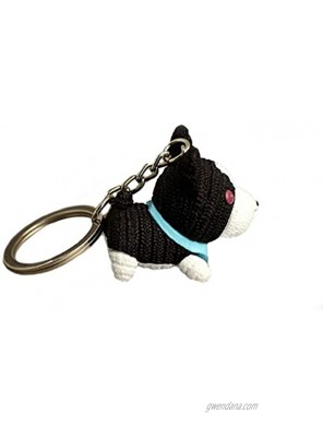 Creative 3DCute Dog Black Animal Couple Lovely Ring Key Chain Lovers Keyring Women Bag Gifts