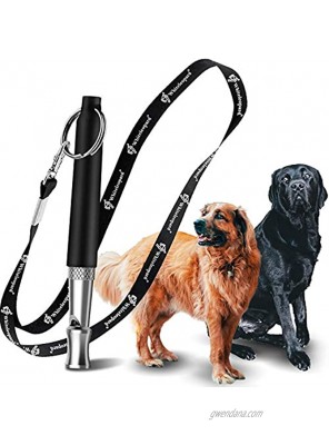 Dog Whistle with Free Lanyard Adjustable Frequencies Ultrasonic Stainless Steel Effective Way of Training Dog Whistles to Stop Barking New-Black