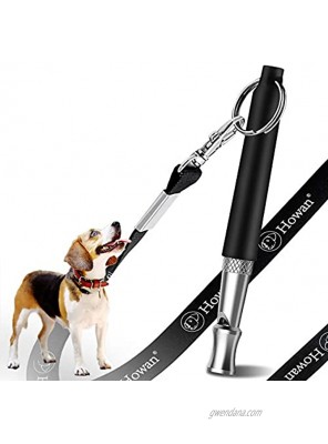 Howan Dog Training Whistle to Stop Barking Professional Dogs Whistles- Trasonic Silent Dog Whistle Adjustable Frequencies Dog Whistle for Recall Training Include Free Black Strap Lanya ⅢBlack