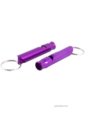 uxcell 2 Piece Pet Dog Yorkie Sound Safety Training Whistle Keychain Purple