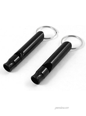 uxcell 2 Piece Pocket Mini Pet Dog Puppy Training Sound Whistle Keychain Black
