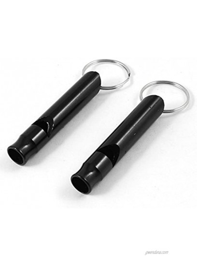 uxcell 2 Piece Pocket Mini Pet Dog Puppy Training Sound Whistle Keychain Black