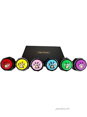 RIBOSY Set of 6 Dog Speech Training Buzzers Recordable Buttons Record& Playback Your Own Voice to Train Your Dog Voice What They Need Battery Included