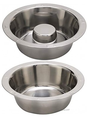 BINGPET Stainless Steel Slow Feed Dog Bowl 4 Cup Extra Large Pet Slow Feeder 2 Standard Metal Bowls Fit Elevated Feeders Eating Bowl Stops Dog Food Gulping Dog Food and Water Bowl
