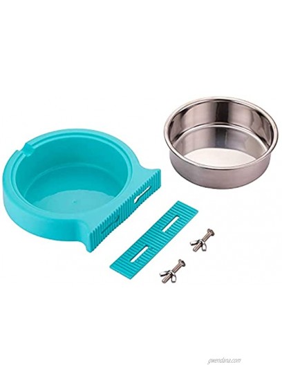 DeaLott Crate Dog Bowl No Spill Removable Stainless Steel Dog Bowl Hanging Pet Cage Bowl Coop Cup Water Food Feeder Bowl for Dogs Cats Rabbits Birds,14 Ounces to 25 Ounces