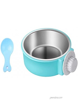 Dog Crate Water Bowl no Spill|Hanging Pet Bowls|Hanging-on Dog Food Bowls with Pet Food Feeding Spoon,2 in 1 Plastic Bowl & Stainless Steel Pet Bowl Cage,Kennel&Crate Feeder Dishes