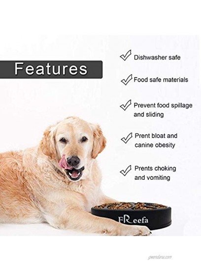Freefa Slow Feeder Dog Bowl Bloat Stop Dog Food Bowl Maze Interactive Puzzle Non Skid Come with Free Travel Bowl