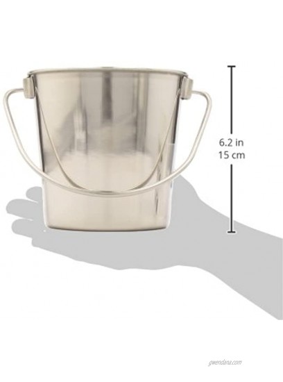 Indipets Heavy Duty Stainless Steel Pail Durable Dog Food and Water Storage