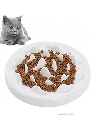 kathson Cat Slow Feeder Bowl Ceramic Slow Eating Bowl Fun Interactive Feeder Prevent Feeder Anti Gulping Healthy Diet Pet Bowls Against Bloat Indigestion Obesity