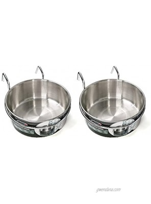 MLCINI Hanging Pet Bowl Dog Crate Bowl Dog Kennel Bowl 3 Size 2 Pack Non Spill Stainless Steel Food Water Bowls Bunny Feeder with Hook for Dogs Cats in Crate Cage Kennel
