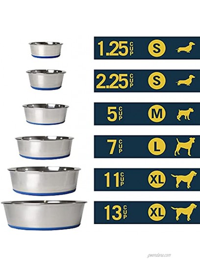 OurPets DuraPet Premium Dishwasher Safe Stainless Steel Dog Bowl for Food or Water [Multiple Sizes for Small to Large Dogs] Traditional Base Design 5 Cups