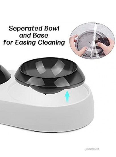 Raised Dog Bowl for Bulldogs,Slanted French Bulldog Bowl,Elevated Food Water Bowls for Flat-Faced Dogs & Cats,BPA Free Tilted Plastic Feeding Bowls,Non-Skid Base Stand & Non-Spill Pet Feeder Dish