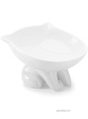 ViviPet Raised Ceramic Cat Food Q Bowl Dish Tilt Angle Protect Cat's Spine Gift for Cat
