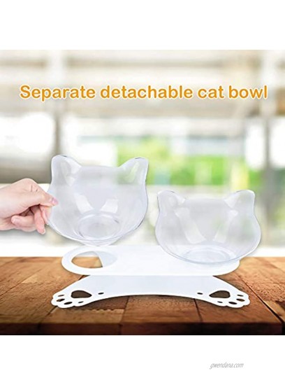 Cat Food Bowls Tilted Cat Food Bowls Raised Bowls for Cats and Small Dogs Double 15°Tilted Platform Cat Food Dish with Non Slip and Durable Base Stand Gift for Pets
