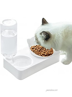 Companet Cat Dog Automatic Water and Food Bowls,Tilted Cat Food Bowl Water Food Bowl Double 0-15°Adjustable Tilted Water and Food Bowl Set,Raised Pet Bowl for Cats or Small Dogs