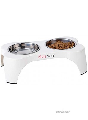 Elevated Pet Bowls for Cats and Small Dogs Melamine Raised Dog Cat Food and Water Bowl Stand Feeder with 2 Stainless Steel Bowls and Anti Slip Non Slip Rubber Feet