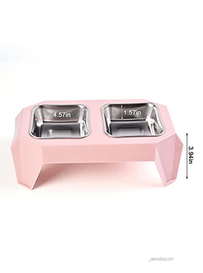 FYIN-HONG Dogs Double Dog Cat Bowls Raised Pet Bowls for Cats and Small Dogs Food and Water Bowls Stand Feeder with 2 Stainless Steel Bowls