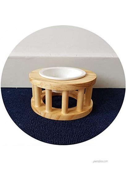 Raised Pet Bowls for Cats and Dogs Adjustable Wooden Elevated Dog Cat Food and Water Bowls Stand Feeder with Ceramics Bowls and Anti Slip Feet