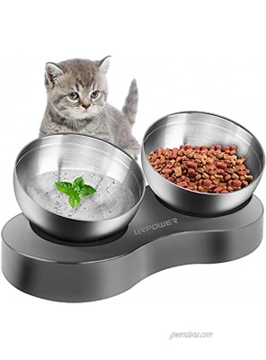 URPOWER Elevated Dog Cat Bowls 20°Tilted Raised Cat Food Bowls with 2 Stainless Steel 20oz Dog Bowls Stress Free Advanced Food Grade Material with Anti Slip Stand Feeding Bowls for Cats Dogs and Pets