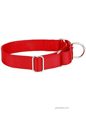 Alainzeo Martingale Dog Collar Heavyduty Nylon Dog Collar Red Small
