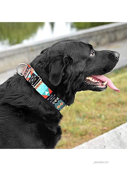 CollarDirect Martingale Dog Collar Nylon Safety Training Tribal Pattern Adjustable Heavy Duty Collars for Dogs Medium Large