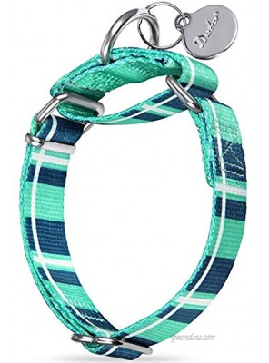 Dazzber Soft Slip and Martingale Dog Collar No Pull Pet Collar with Premium Silky Plaid and Colorful Pattern for Medium and Large Dogs