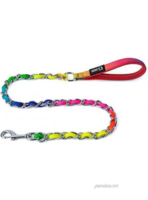 TSPRO Martingale Dog Collar Rainbow Chain Collar Slip Training Choke Collar Adjustable Stainless Steel Chain Dog Collars Dog Leash…